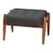 Baxton Studio Jeanine Japandi Dark Grey Fabric and Walnut Brown Finished Wood Ottoman Footstool 233-13168-ZORO - alternate 1